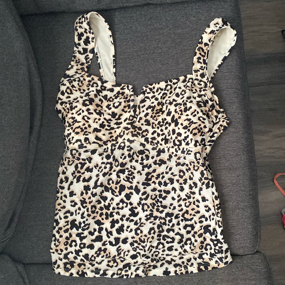 Gently used top piece animal print swimwear from Ibiza
